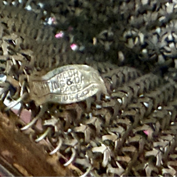 Whiting & Davis Antique Mesh Bag Flapper Purse 1920s Fringe Marked - Picture 8 of 10